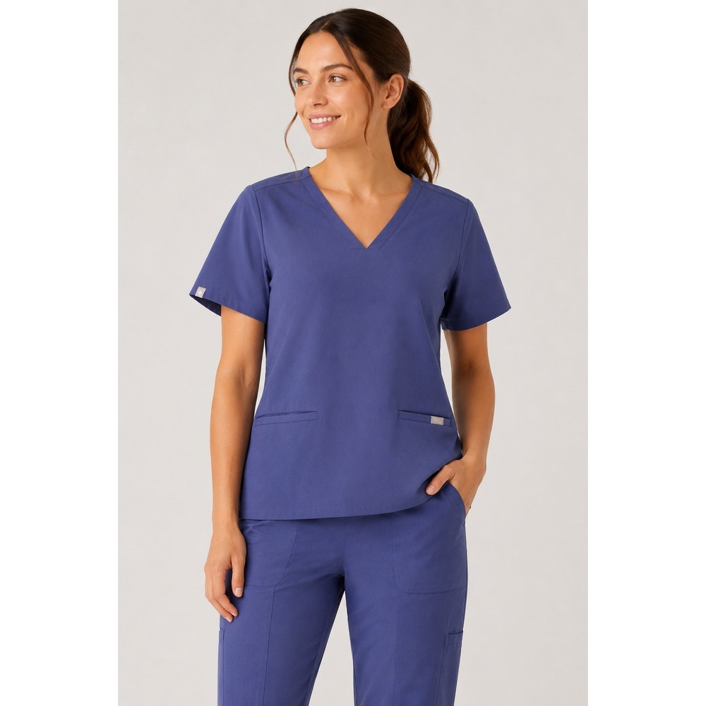 FIGS Casma Three Pocket Scrub Top Women's XL Navy Blue Healthcare Nurse Doctor